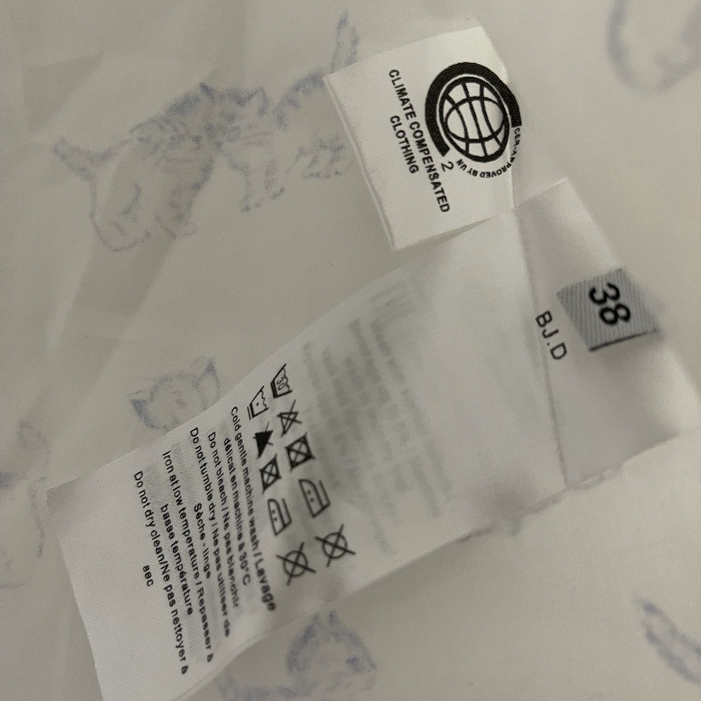 NWT Ganni Ruffled Collar Kitten Print Blouse - Picture 6 of 8